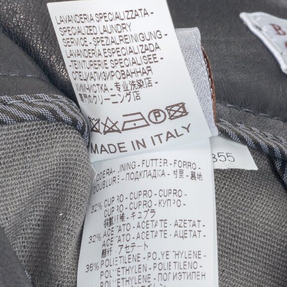 Brunello Cucinelli Grey Leather Quilted Moto Skinny Pants - Picture 15 of 15